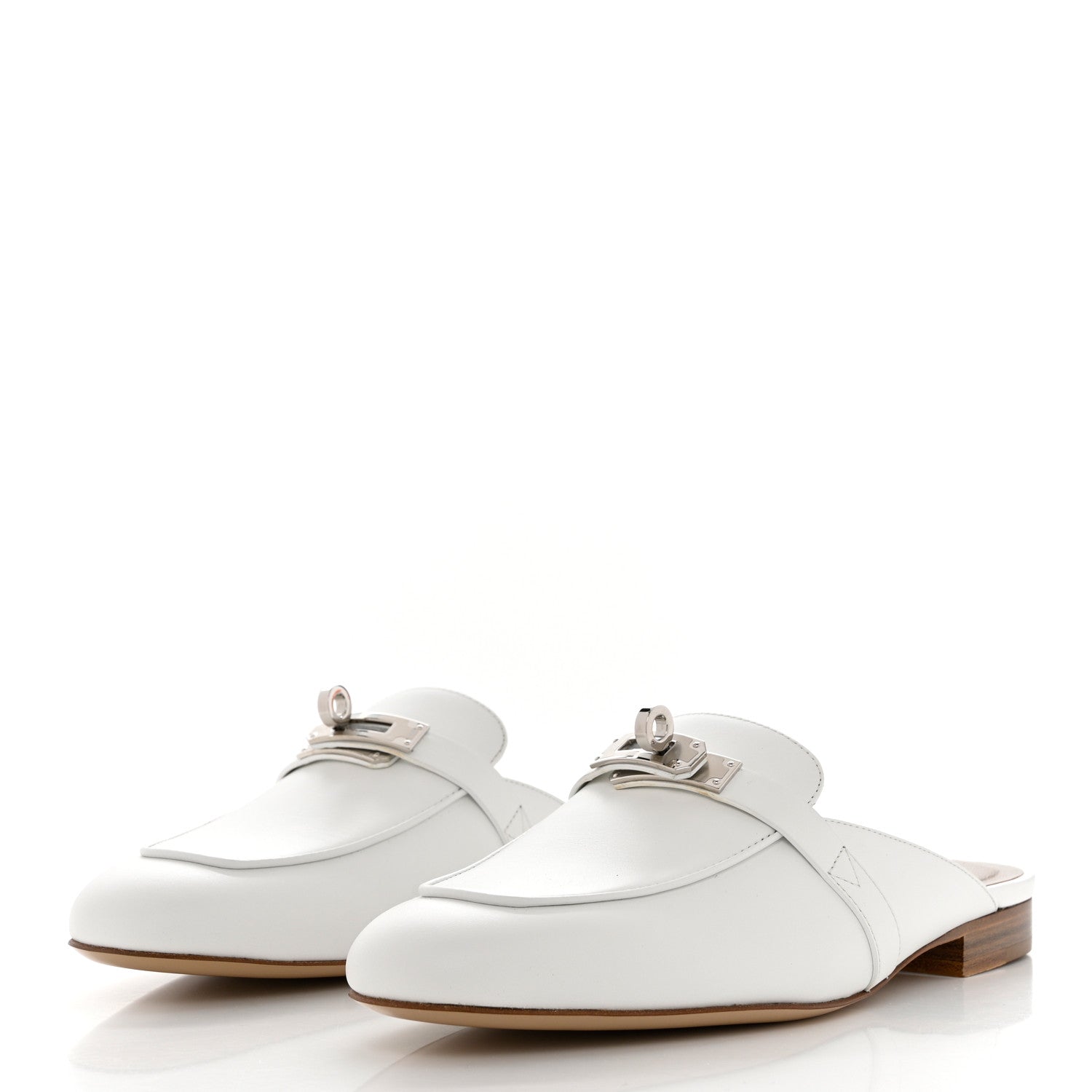 Hermes Calfskin Oz Mules 36 White 3 of 9