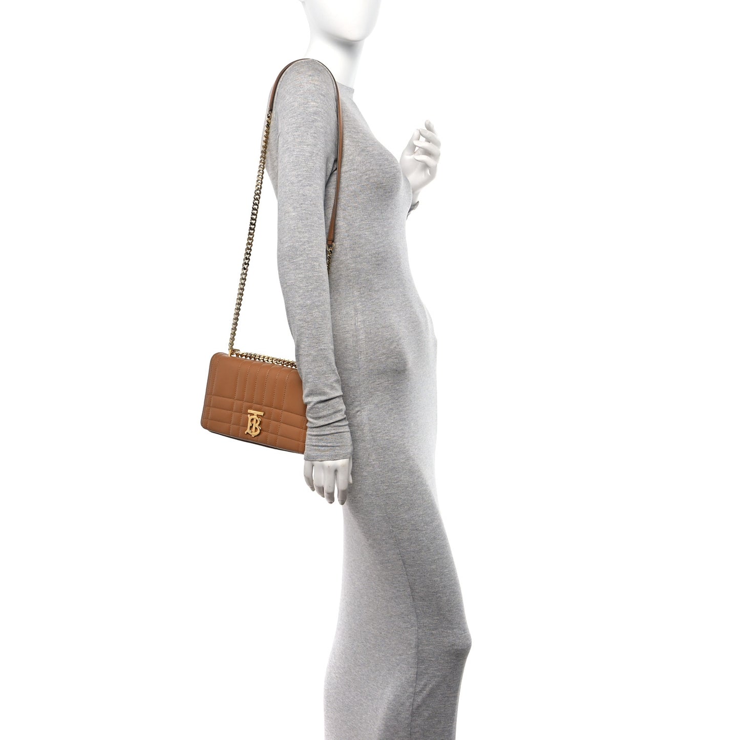 Lambskin Quilted Small Lola Bag Maple Brown