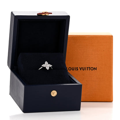 Louis Vuitton 18K White Gold Diamond Star Blossom Ring 53 6.5 7 of 7