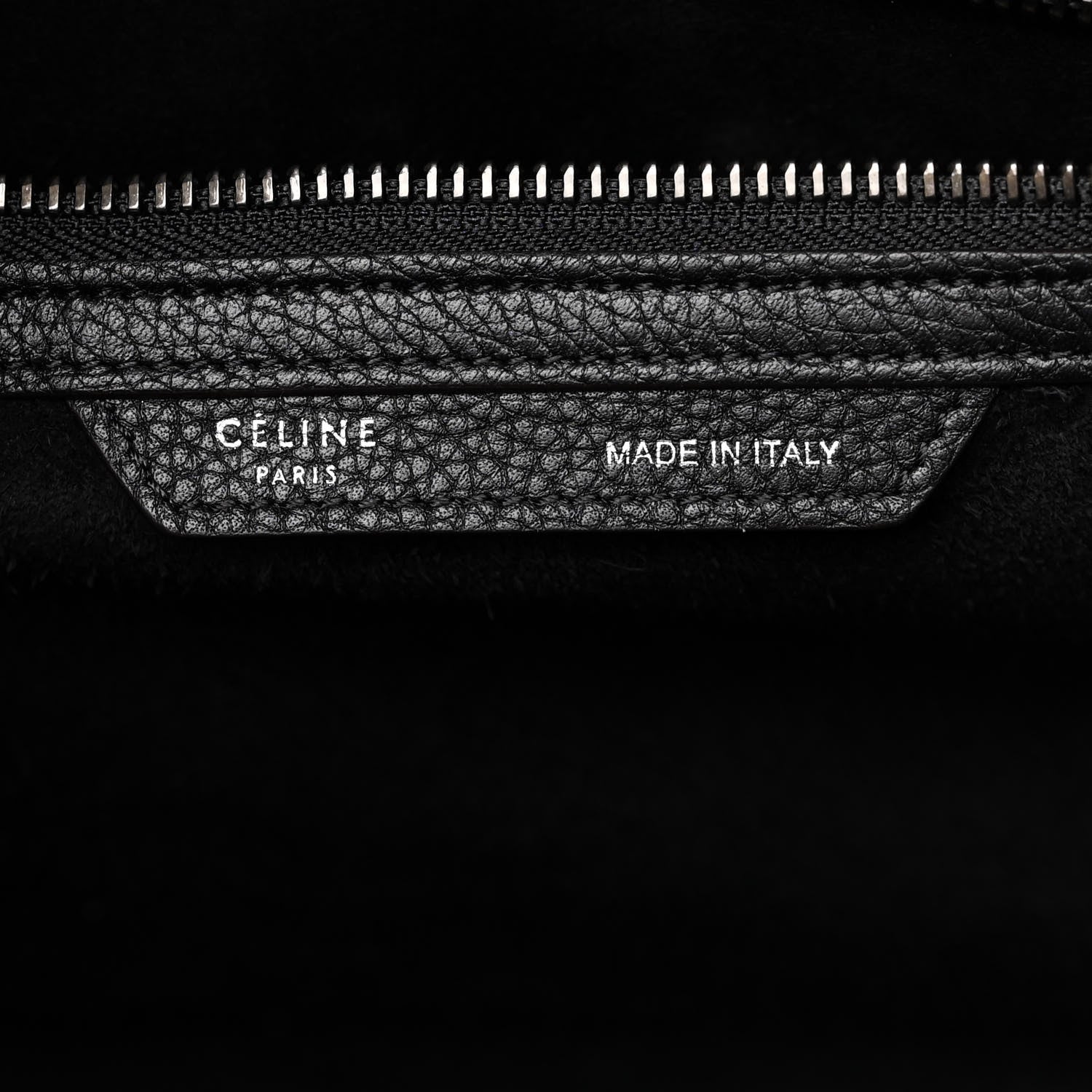 Celine Drummed Calfskin Mini Luggage Black 10 of 11