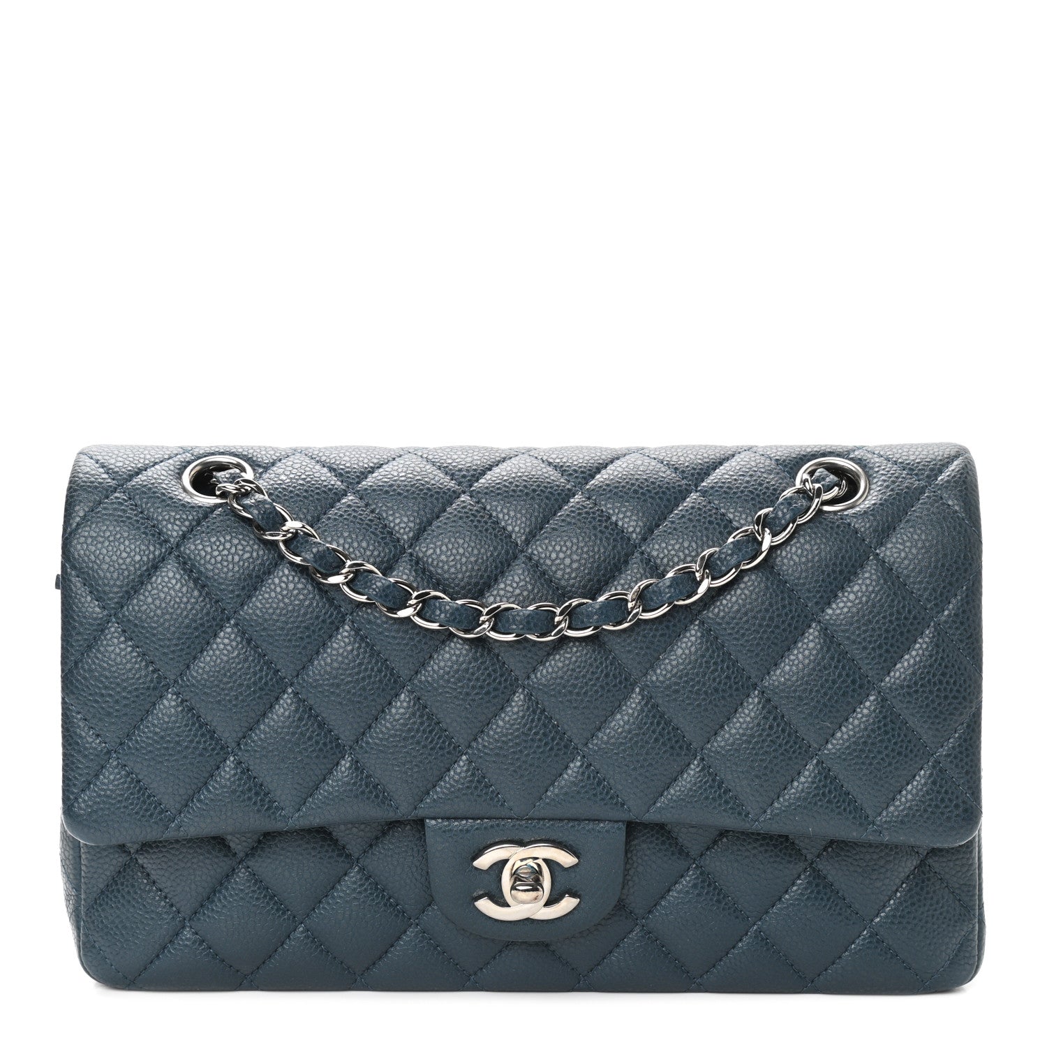 Chanel Caviar Quilted Medium Double Flap Navy 1 of 9