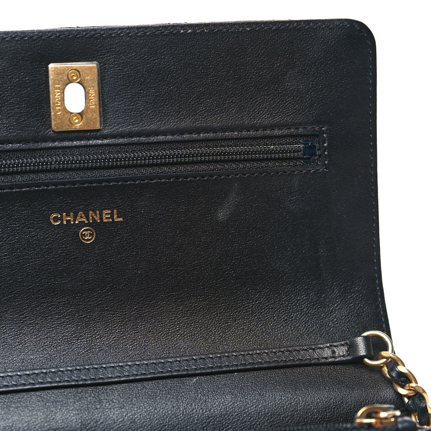 Chanel Lambskin Quilted Pearl Crush Wallet On Chain WOC Black 12 of 14