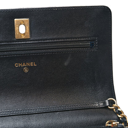 Chanel Lambskin Quilted Pearl Crush Wallet On Chain WOC Black 12 of 14