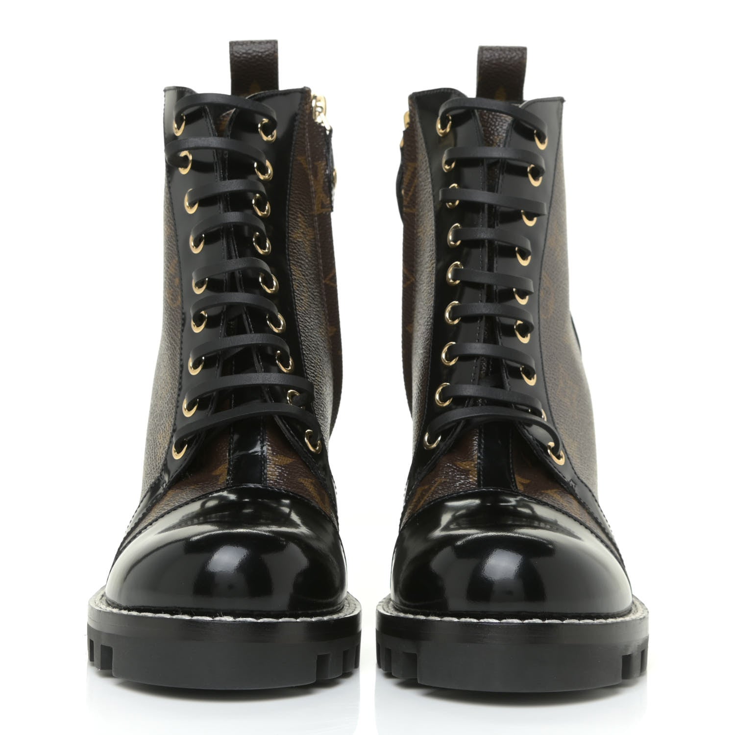 Louis Vuitton Patent Calfskin Monogram Star Trail Ankle Boots 39 Black 2 of 12