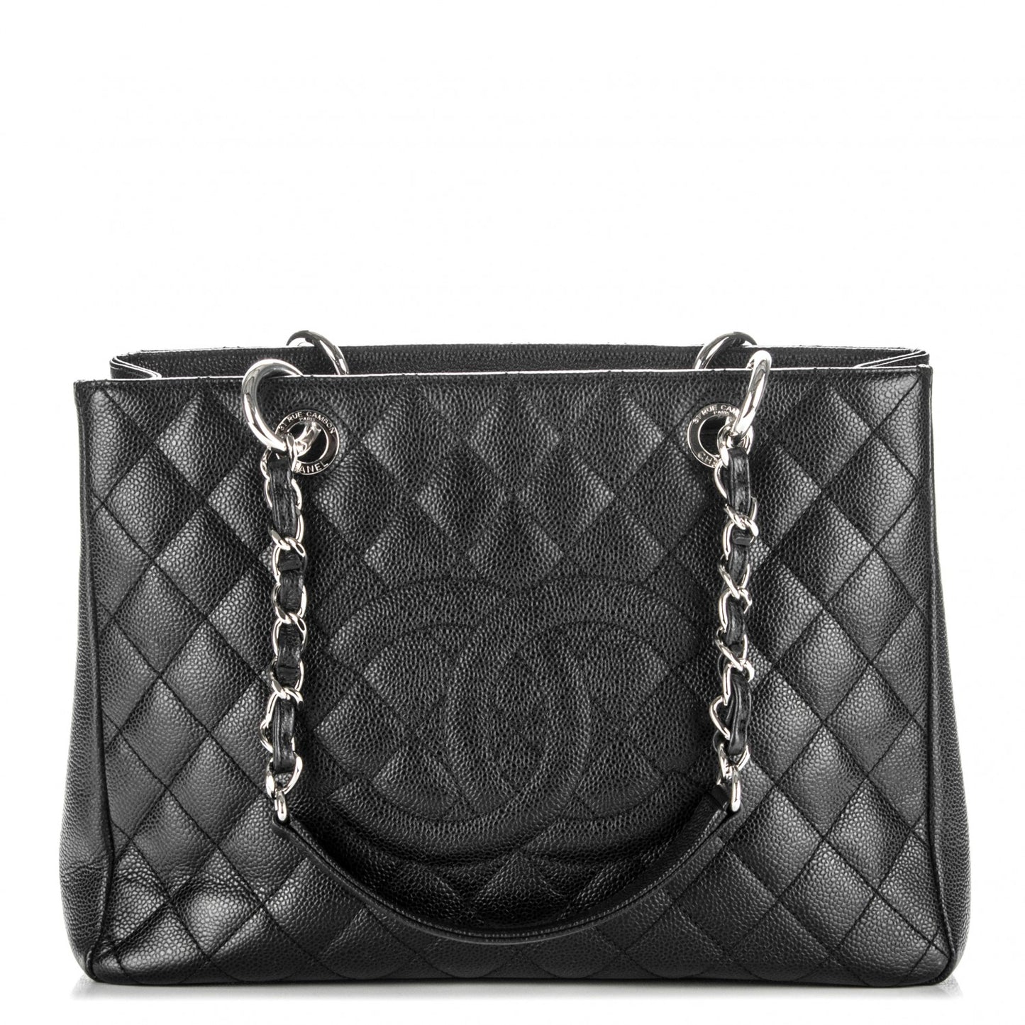 Caviar Quilted Grand Shopping Tote GST Black