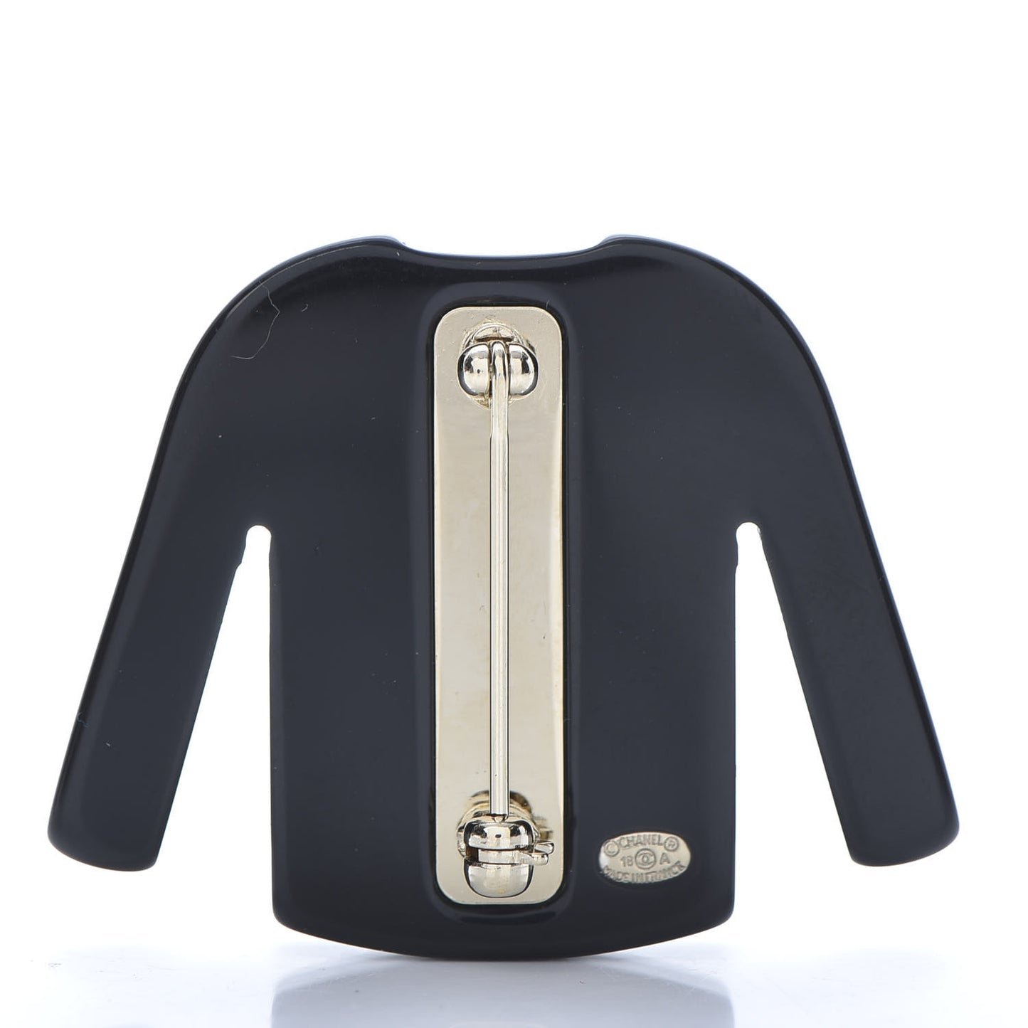 Resin Sweater CC Brooch Black White