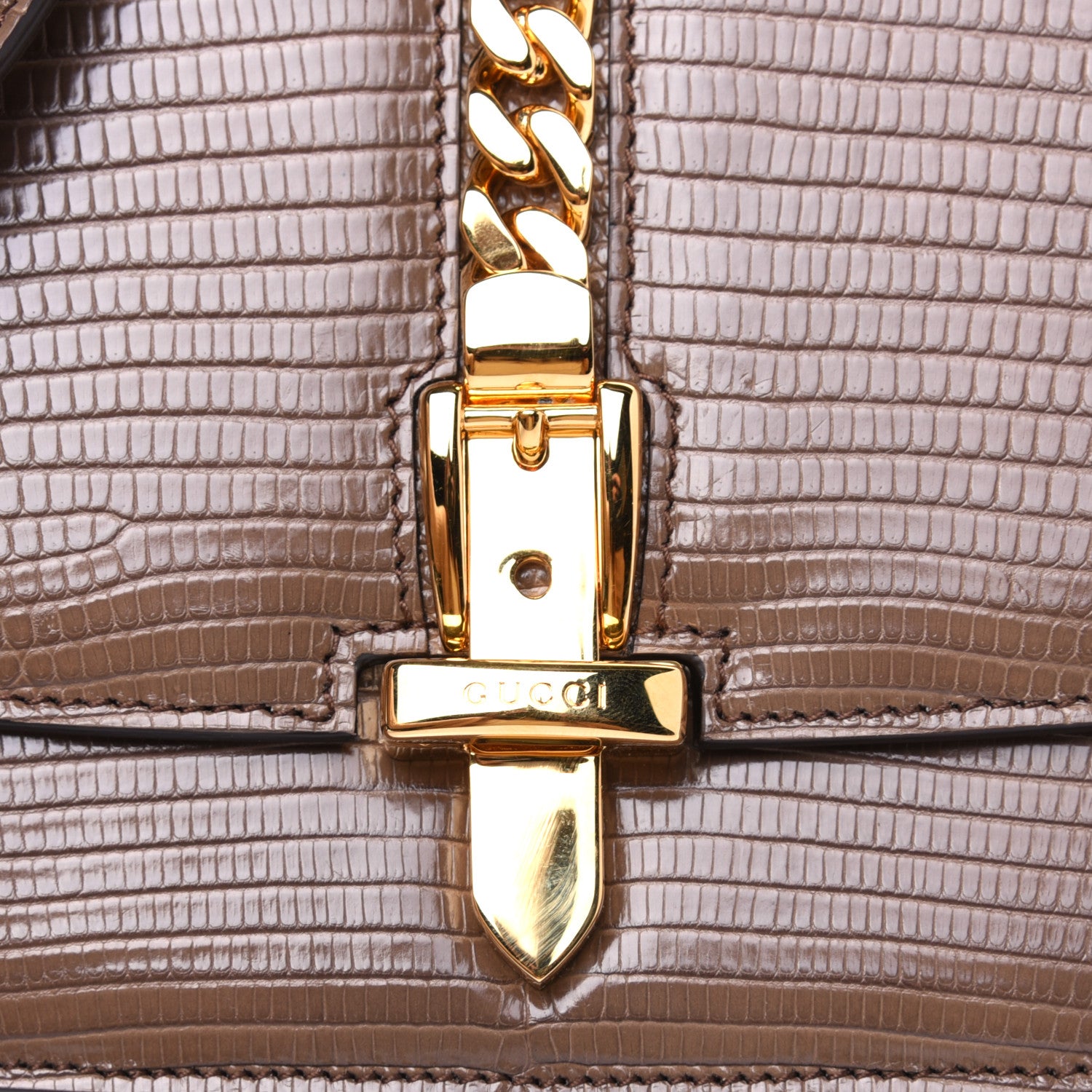 Gucci Lizard Small Sylvie 1969 Messenger Bag Taupe 14 of 18
