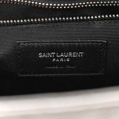 Saint Laurent Grain De Poudre Textured Mixed Matelasse Triquilt Large Monogram Satchel Asphalt 5 of 10