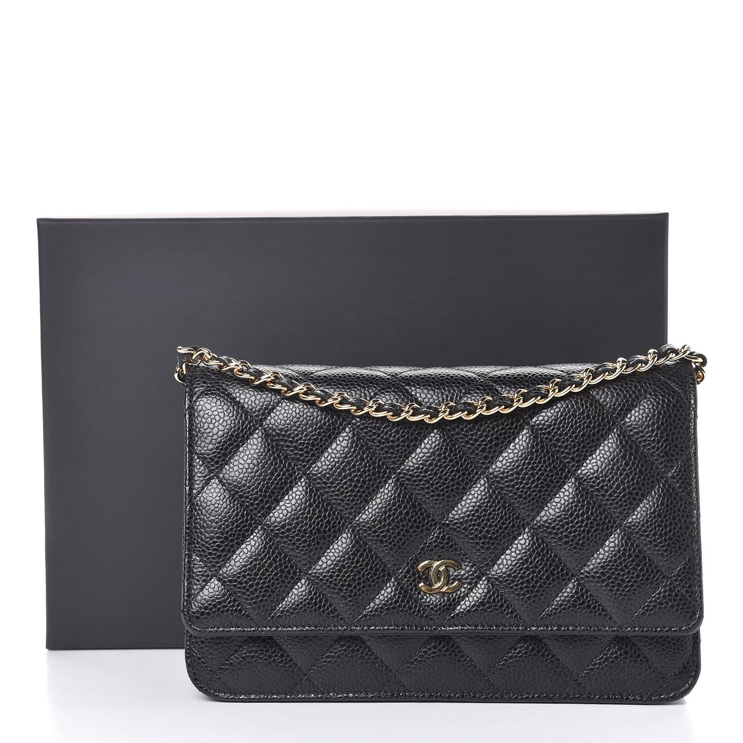 Caviar Quilted Wallet On Chain WOC Black