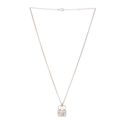 Hermes 18K Rose Gold Diamond Constance Amulette Pendant Necklace 3 of 7