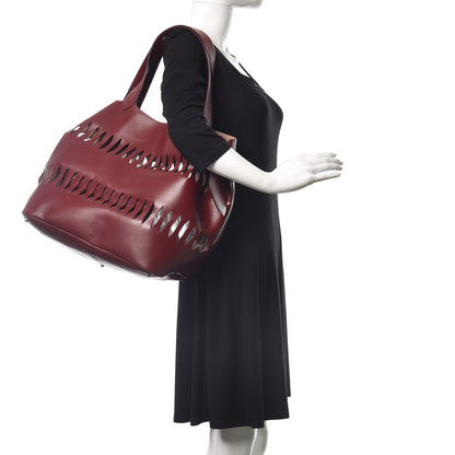 Alaia Calfskin Oval Laser Cut Out Tote Pourpre 2 of 9