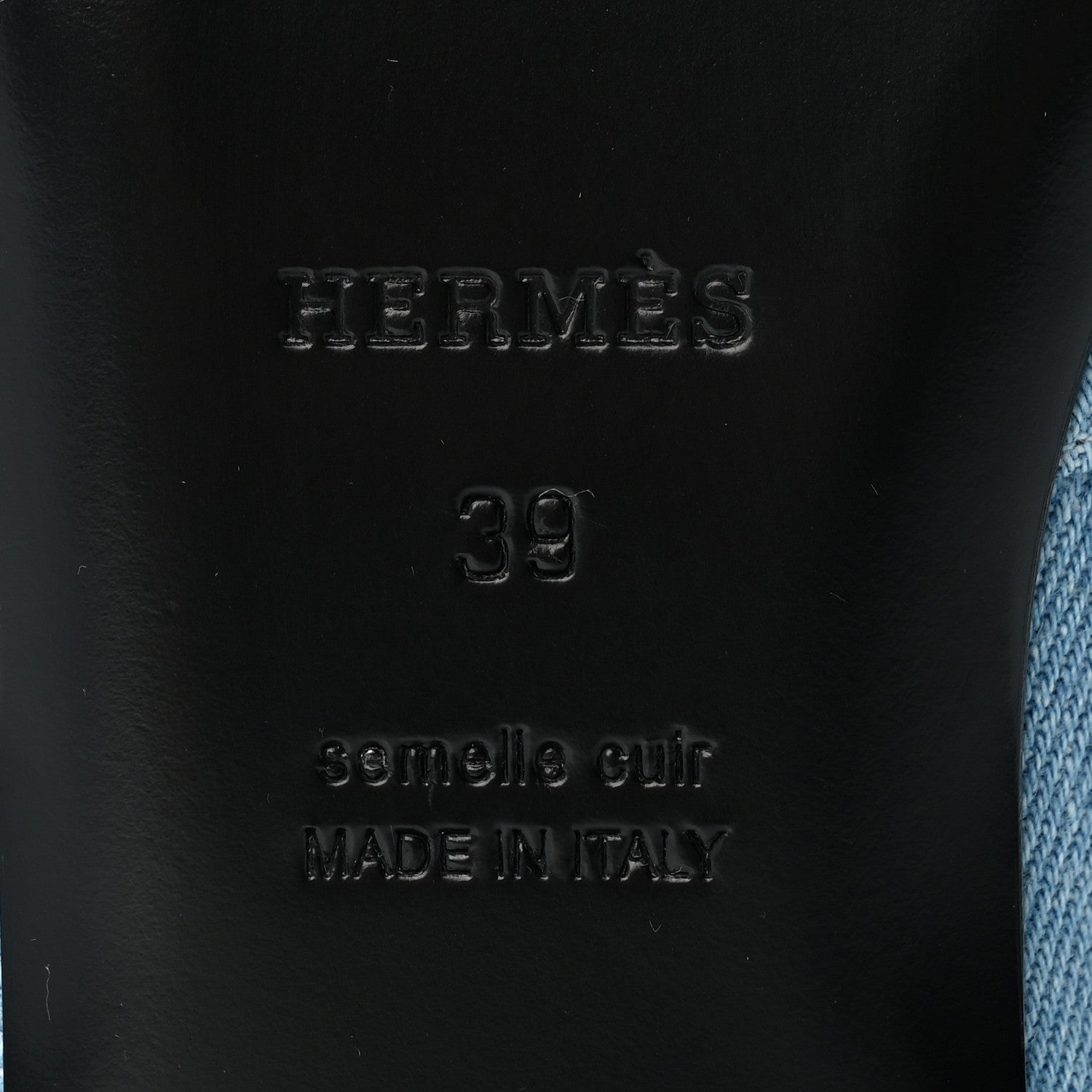Hermes Denim Fringed Oz Mules 39 Bleu Clair 7 of 11