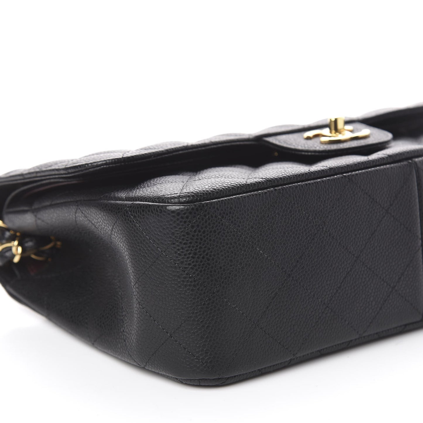 Caviar Quilted Jumbo Double Flap Black