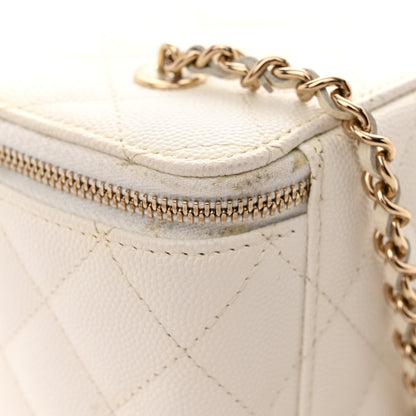 Chanel Caviar Quilted Small Vanity Case With Chain White 11 of 15