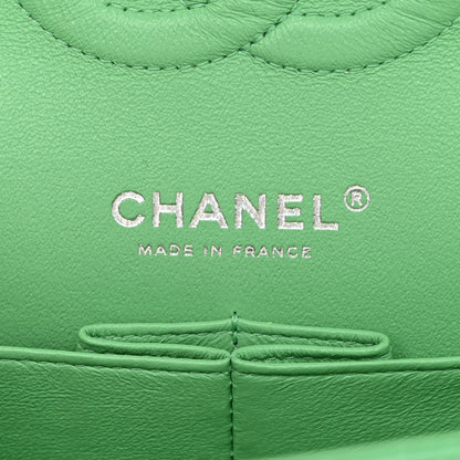 Chanel Caviar Chevron Quilted Medium Double Flap Green 6 of 12
