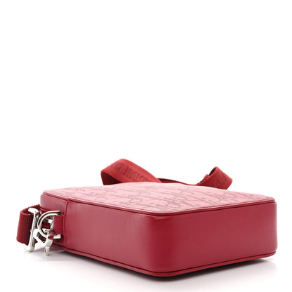 Christian Dior Calfskin Oblique Galaxy Perforated World Tour Messenger Pouch Red White 4 of 10