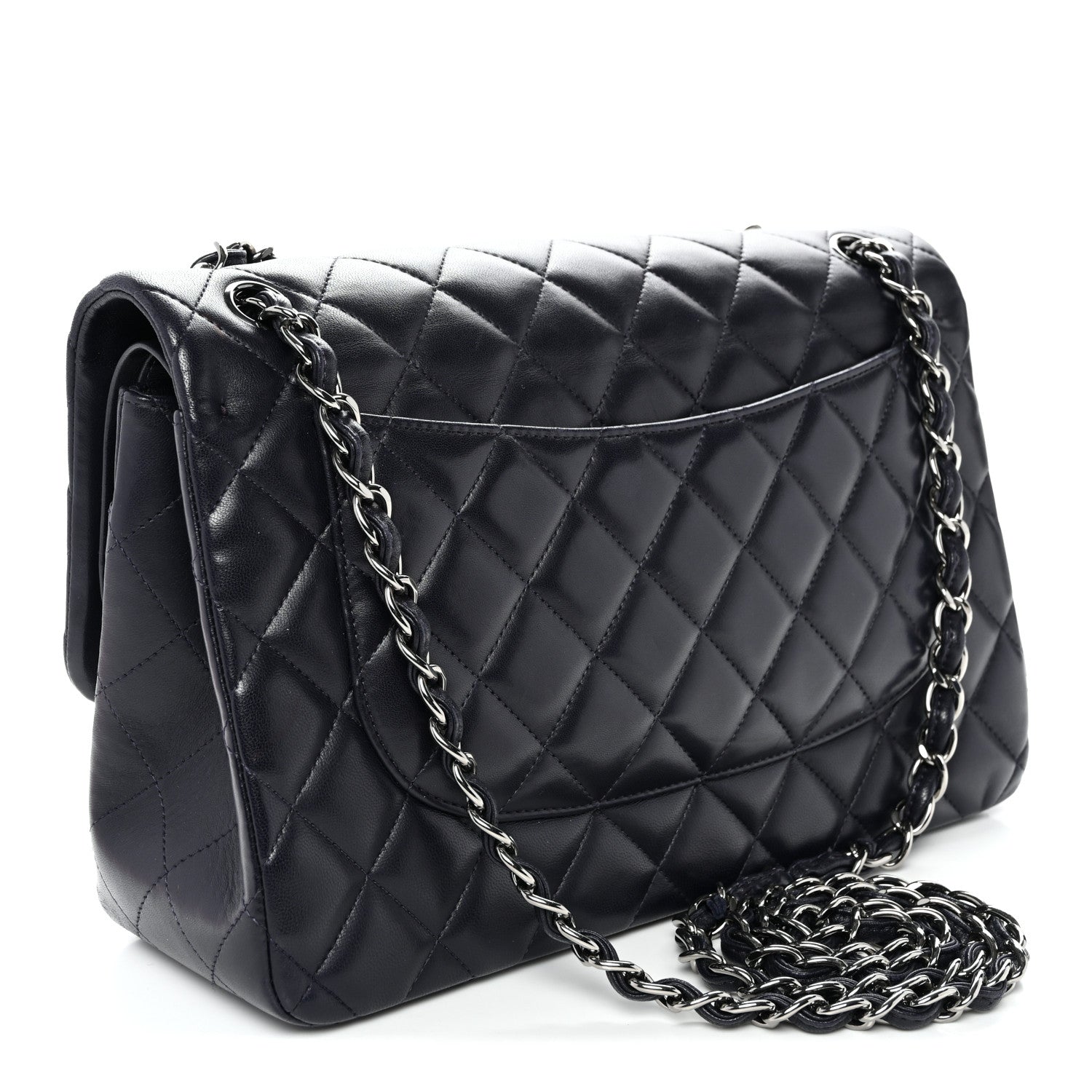 Chanel Lambskin Quilted Jumbo Double Flap Navy 3 of 10