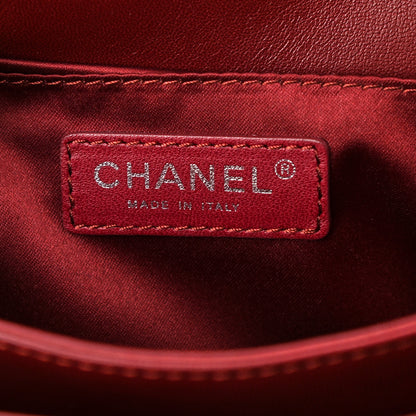 Chanel Lambskin Quilted Chanel 3 Accordion Flap Bag Red 6 of 10