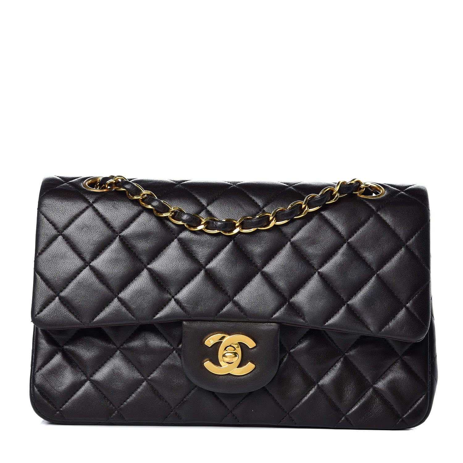 Chanel Lambskin Quilted Small Double Flap Black 1 of 15