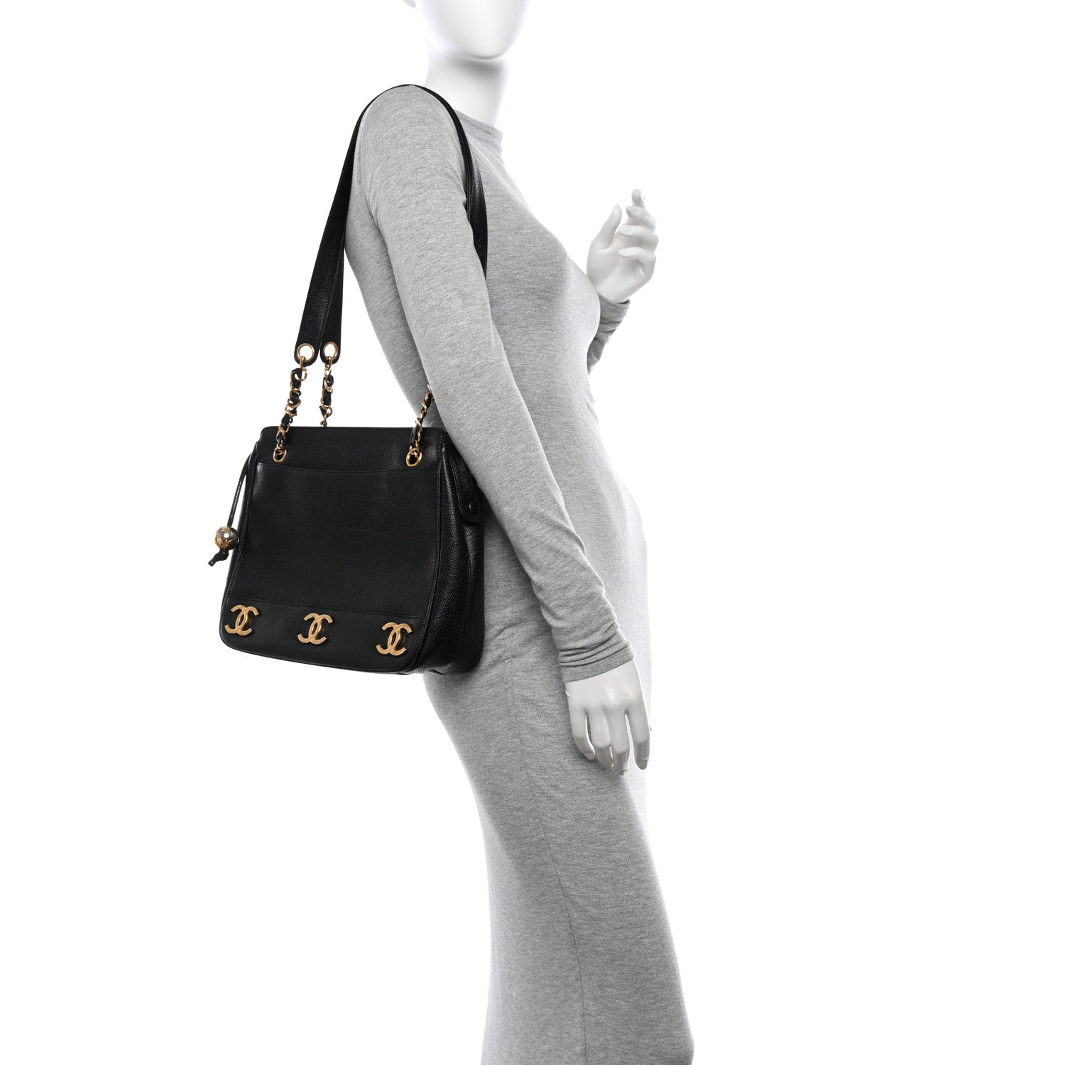 Chanel Caviar CC Shoulder Bag Black 2 of 12