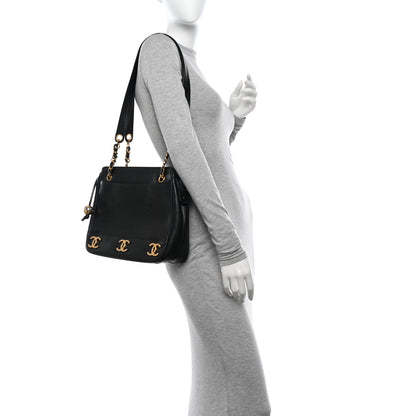 Chanel Caviar CC Shoulder Bag Black 2 of 12