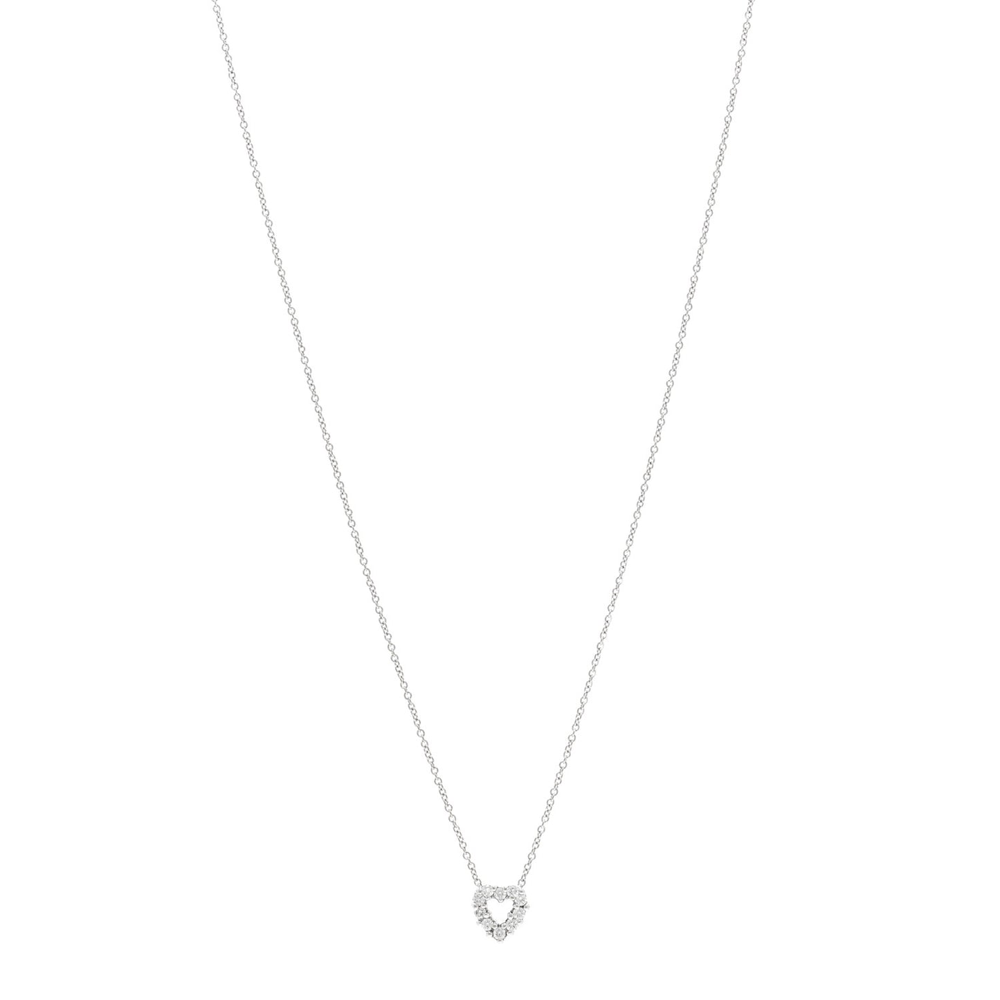 18K White Gold Diamond Tiny Treasures Heart Pendant Necklace