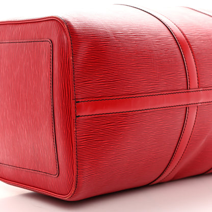 Louis Vuitton Epi Keepall 55 Castillan Red 8 of 16