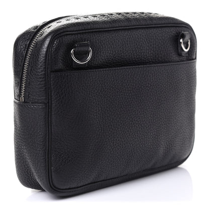 Fendi Calfskin PVC Shearling Selleria FF Camera Bag Black 2 of 4