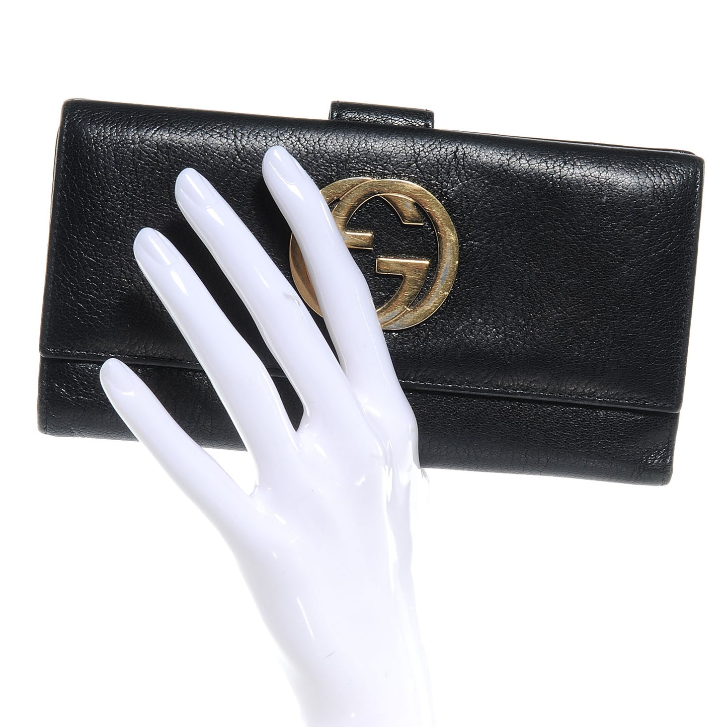 Leather Blondie Continental Wallet Black