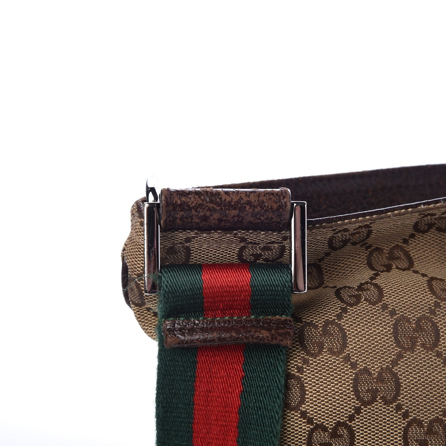 Monogram Web Medium Double Pocket Messenger Bag Dark Brown