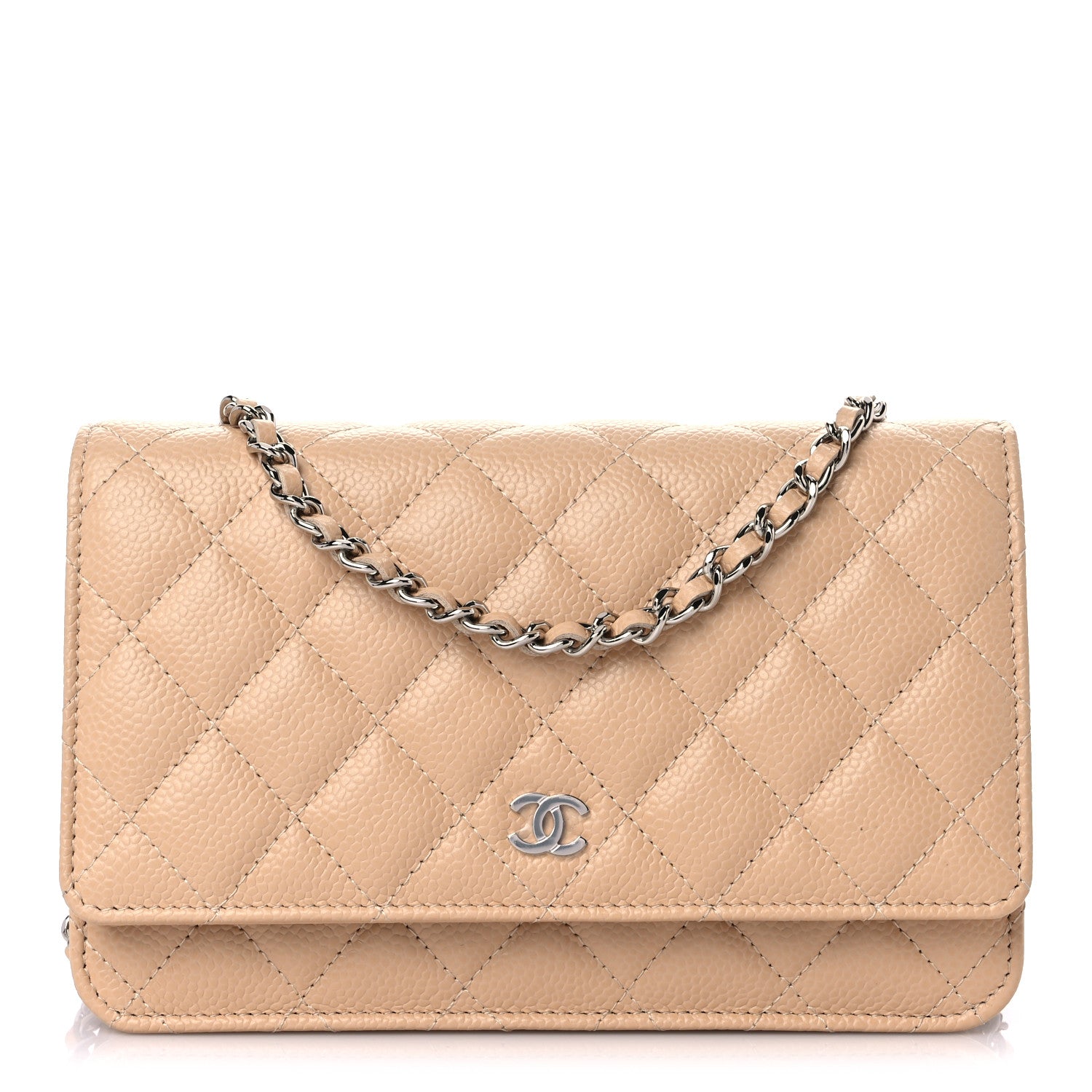 Chanel Caviar Quilted Wallet On Chain WOC Beige 1 of 11