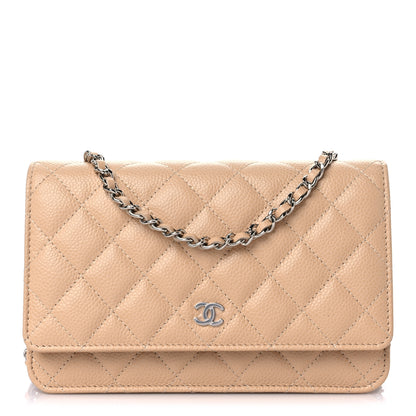 Chanel Caviar Quilted Wallet On Chain WOC Beige 1 of 11