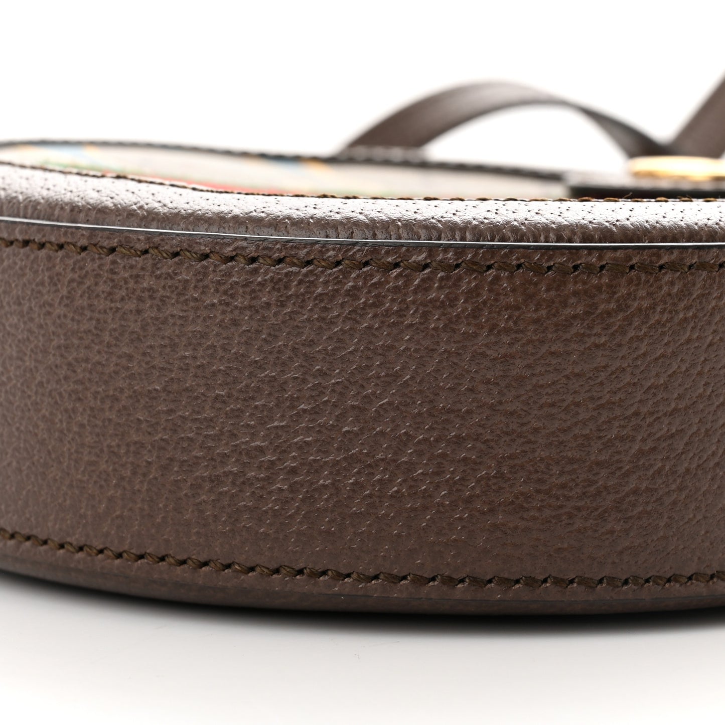 GG Supreme Monogram Equestrian Web Mini Ophidia Round Shoulder Bag Brown