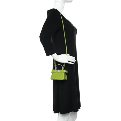 Fendi Shiny Nappa Nano Peekaboo Maxi Handle Satchel Wasabi 2 of 9
