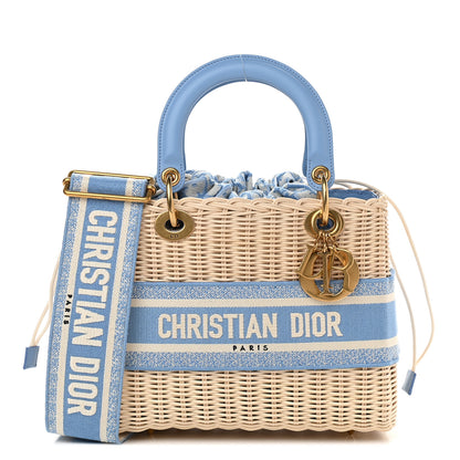 Christian Dior Wicker Oblique Medium Lady Dior Bag Cornflower Blue 1 of 9