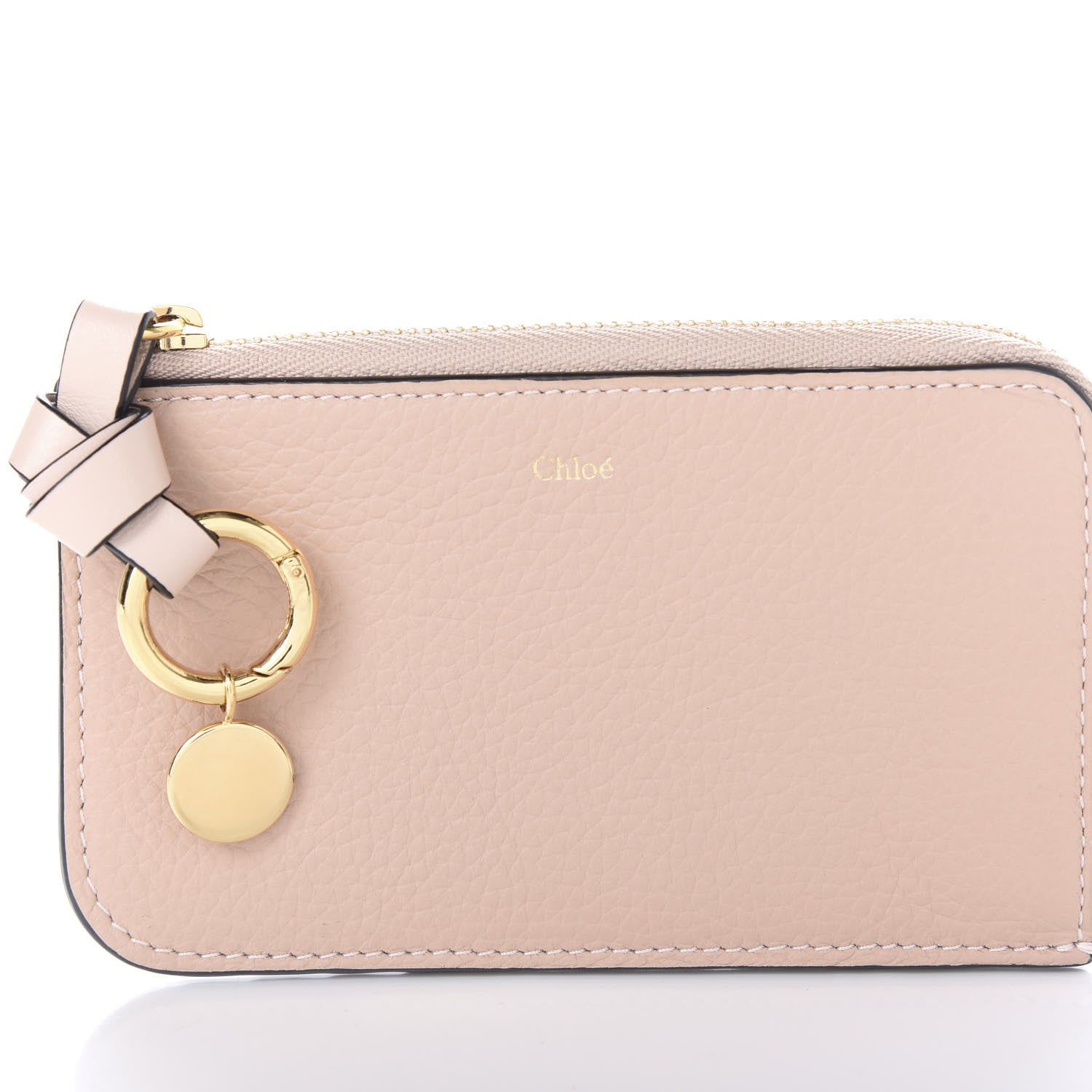 Chloe Calfskin Alphabet Purse Wallet Cement Pink 7 of 7