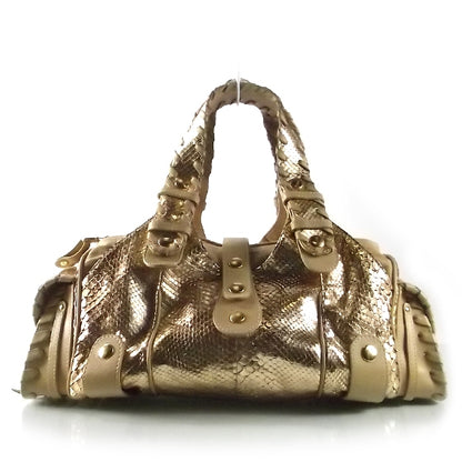 Chloe Metallic Python Silverado Shoulder Bag Gold 1 of 7