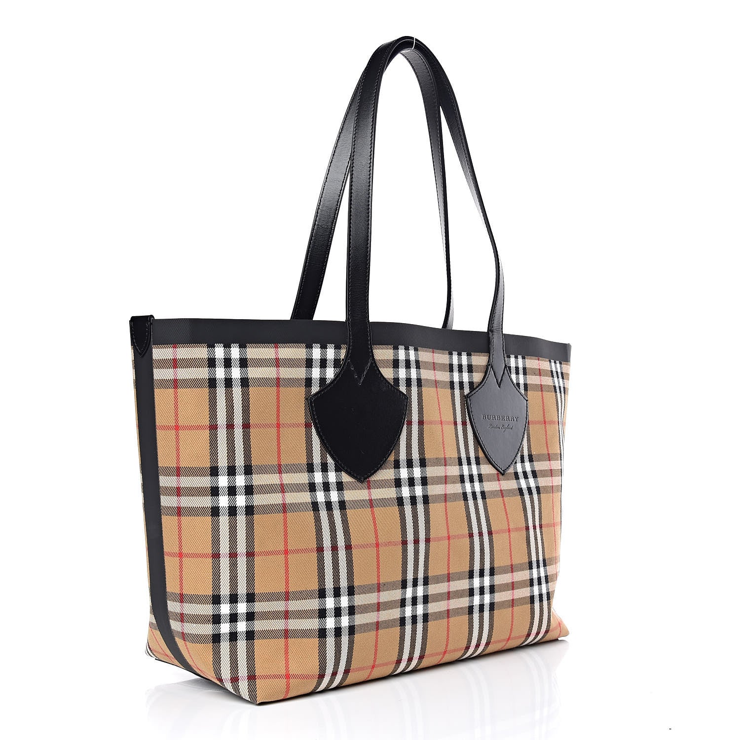 Burberry Vintage Check Medium The Giant Reversible Tote Antique Yellow Bright Red 4 of 12