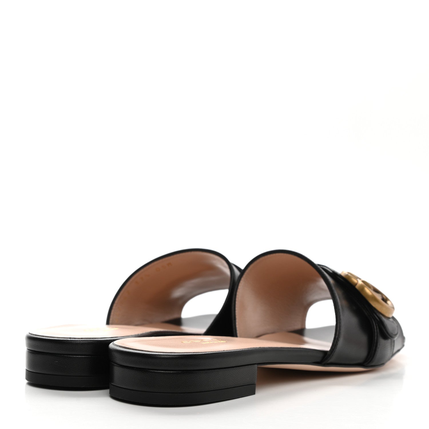 Gucci Malaga Kid GG Marmont Flat Slide Sandals 37.5 Black 4 of 10