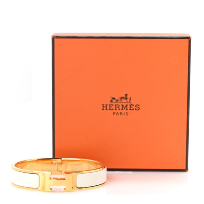 Hermes Enamel Narrow Clic Clac H Bracelet GM White 5 of 5