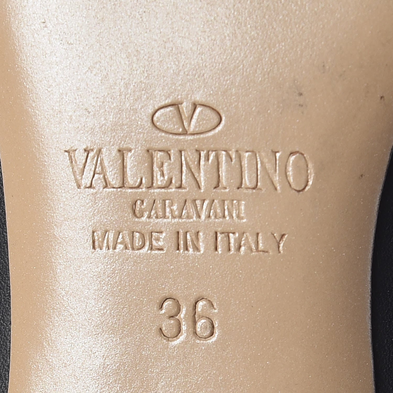 Valentino Garavani Nappa Rockstud Low Heel Pumps 36 Black Poudre 9 of 12