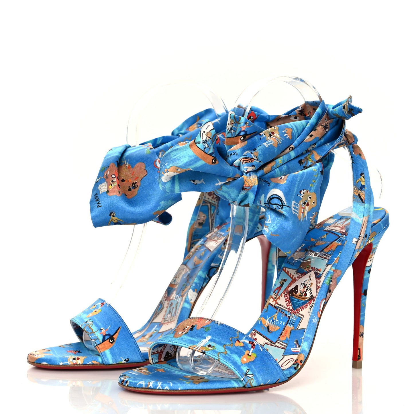 Crepe Satin Greekaba Du Desert 100 Sandal 38 Blue Multicolor