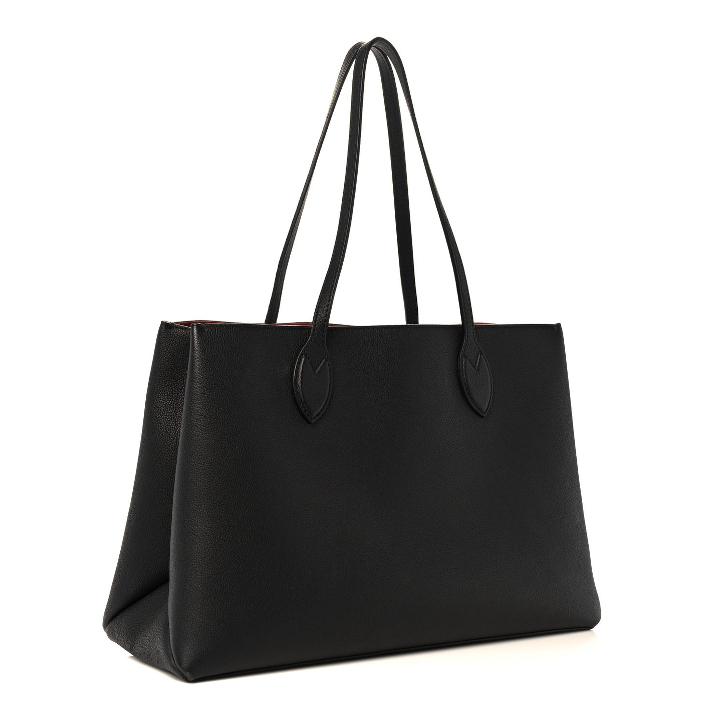 Grained Calfskin Lockme Shopper Black