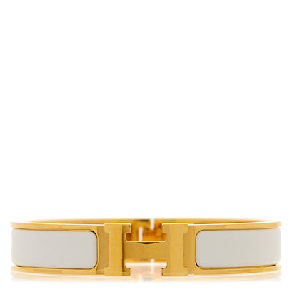 Hermes Enamel Narrow Clic Clac H Bracelet GM White 1 of 5
