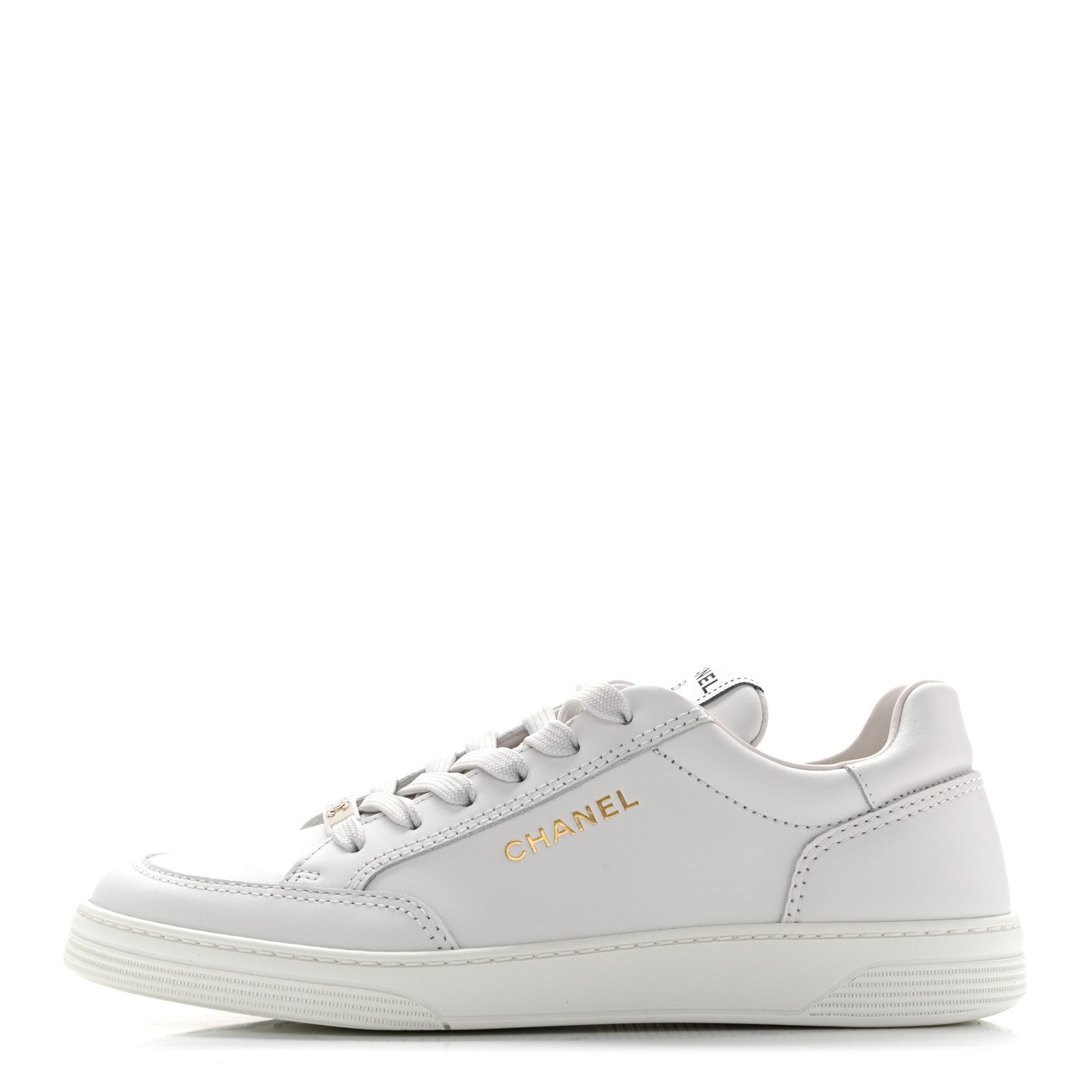 Chanel Calfskin Womens CC Logo Sneakers 39 White 1 of 10