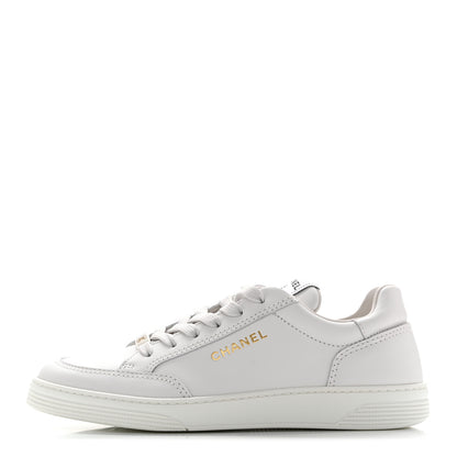 Chanel Calfskin Womens CC Logo Sneakers 39 White 1 of 10