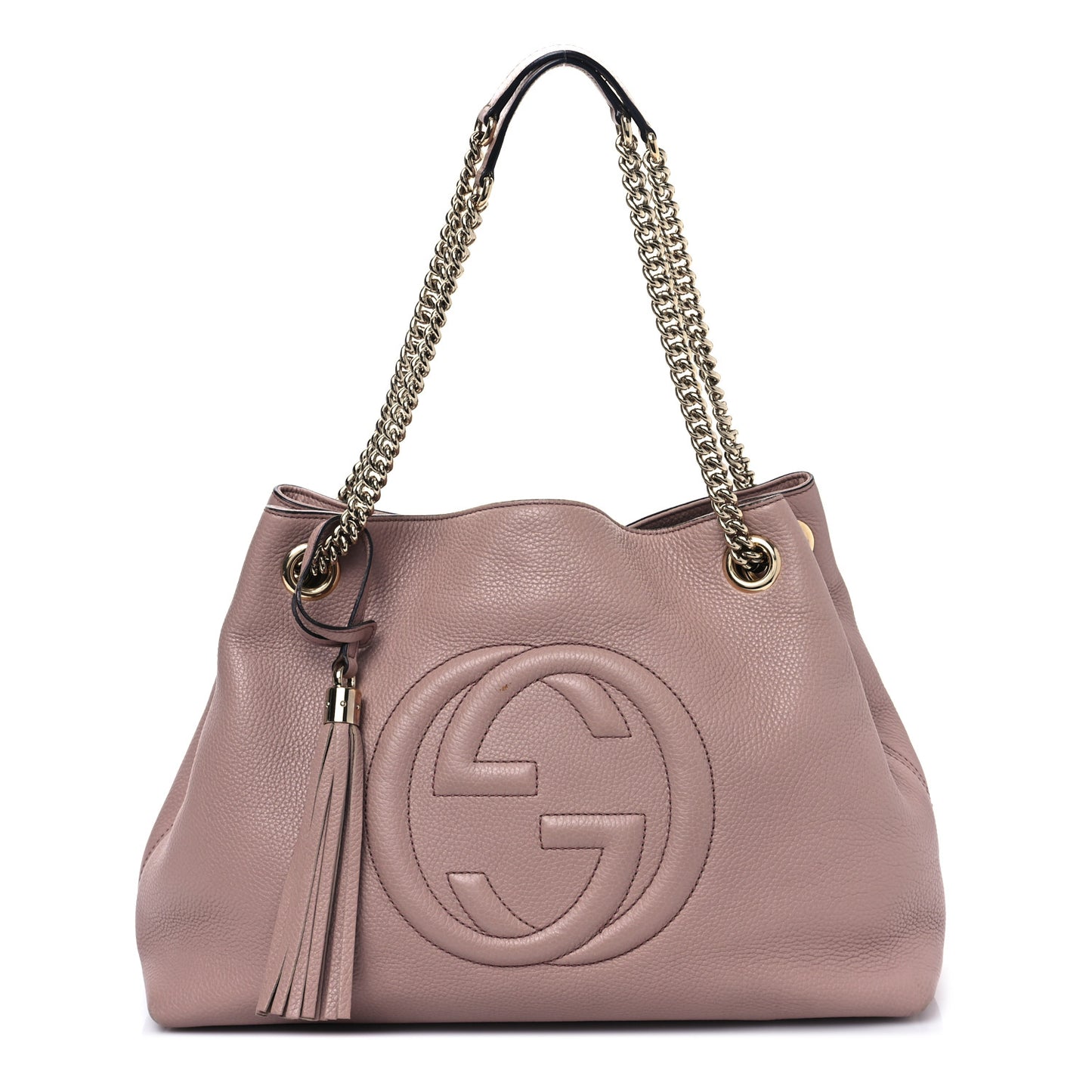 Pebbled Calfskin Medium Soho Chain Shoulder Bag Dark Cipria
