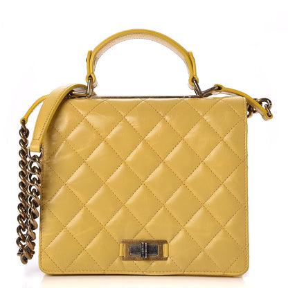 Chanel Glazed Calfskin Quilted Rita Top Handle Flap Yellow 1 of 7