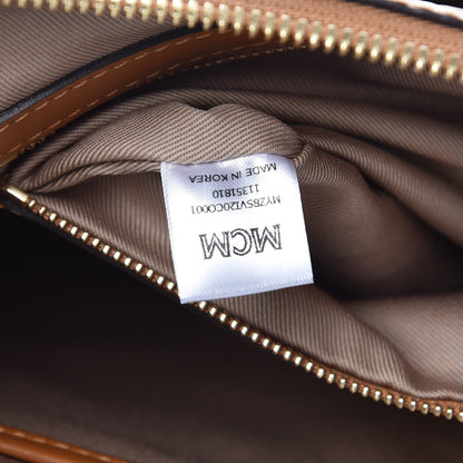 MCM Visetos Medium Crossbody Pouch Cognac 8 of 8