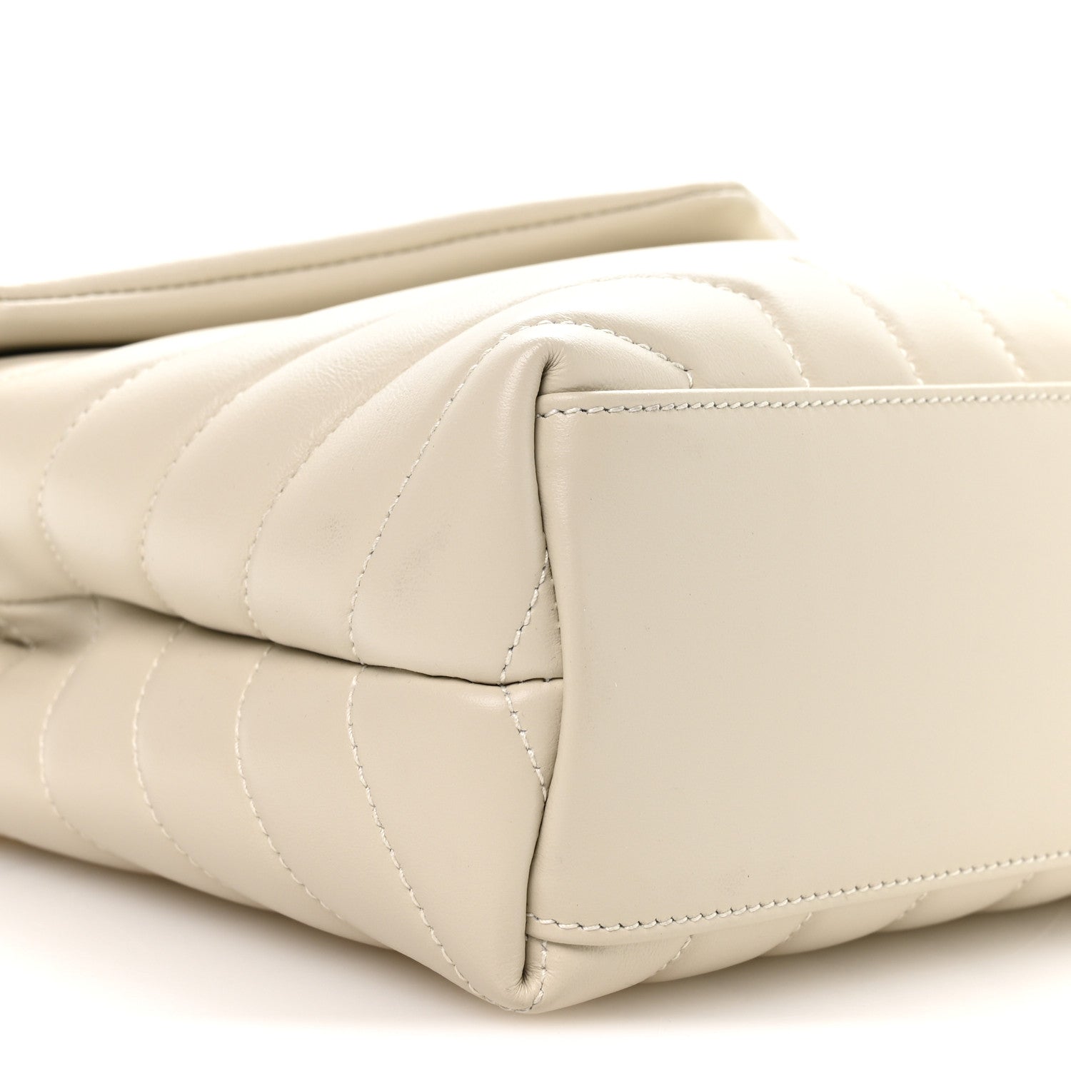 Saint Laurent Calfskin Y Quilted Monogram Small Loulou Chain Satchel Crema Soft 8 of 10